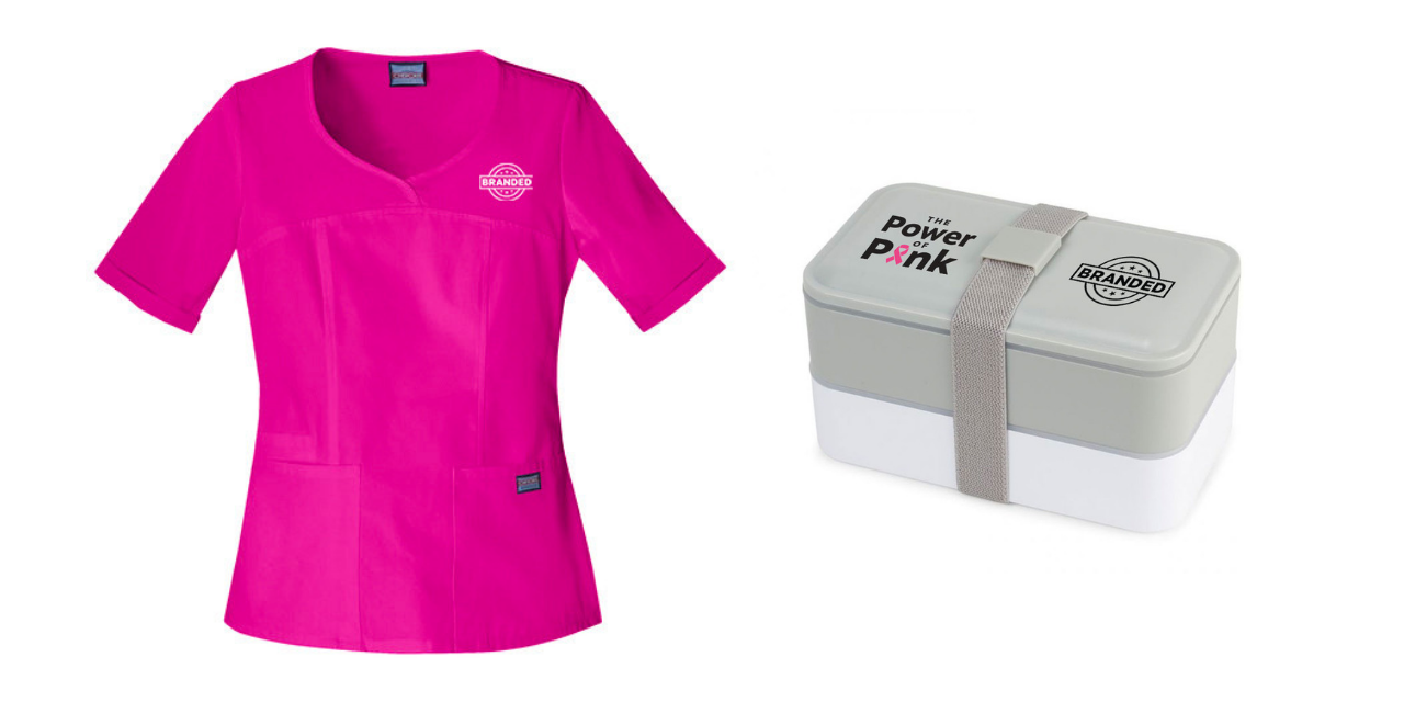 Breast Cancer Awareness Scrubs and Lunch Box